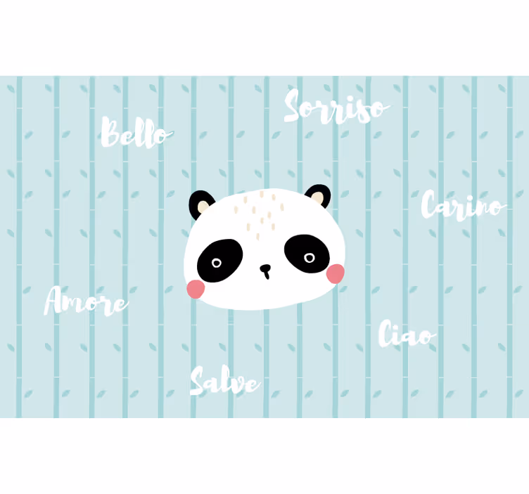 Cortina roller azul panda en las nubes - TenVinilo