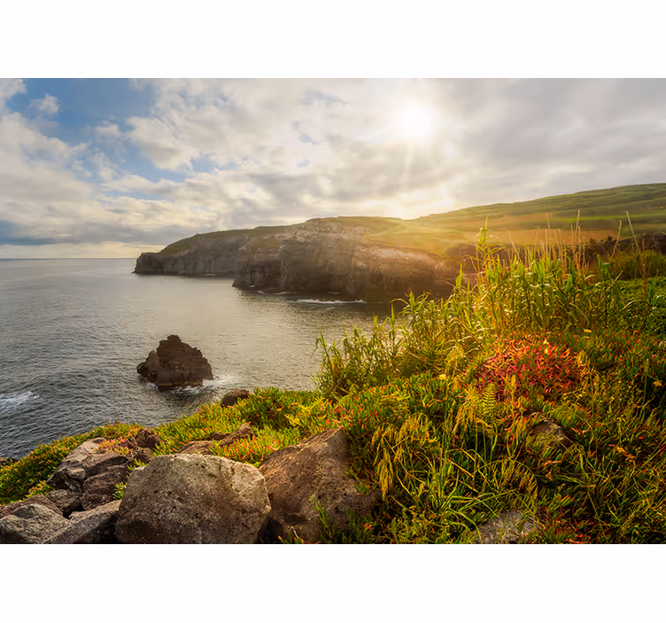 Cortina roller living comedor amanecer en azores - TenVinilo