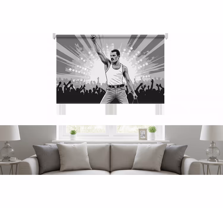 Cortina roller living comedor freddie en wembley - TenVinilo