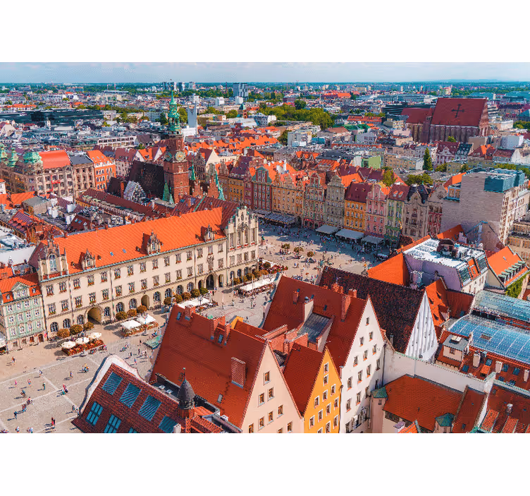 Cortina roller living comedor panorámica de wrocław - TenVinilo