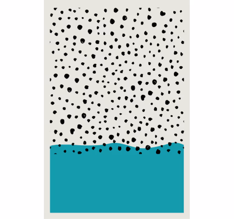 Cortina roller living comedor pintura abstracta azul - TenVinilo