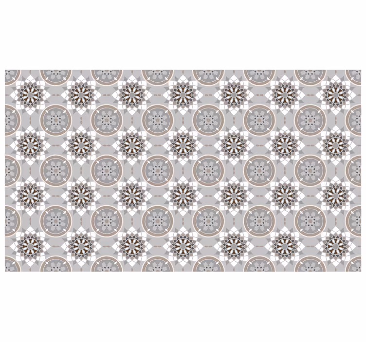 Cortina roller gris azulejo floral de suelo - TenVinilo