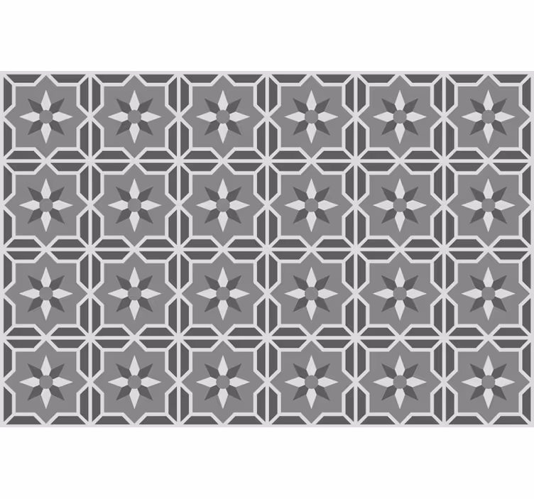 Cortina roller gris geométrico con fondo gris suave - TenVinilo