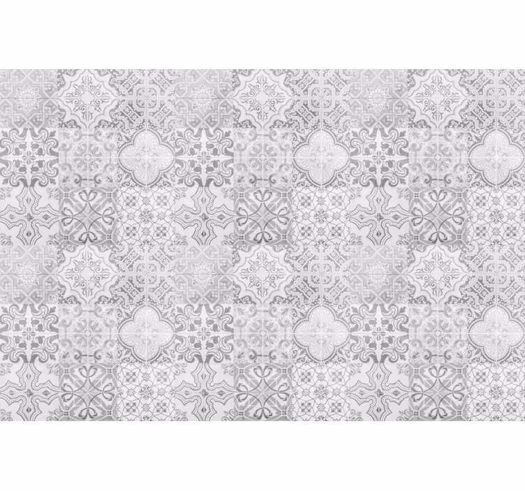 Cortina roller gris con patrón mosaico efecto piedra - TenVinilo