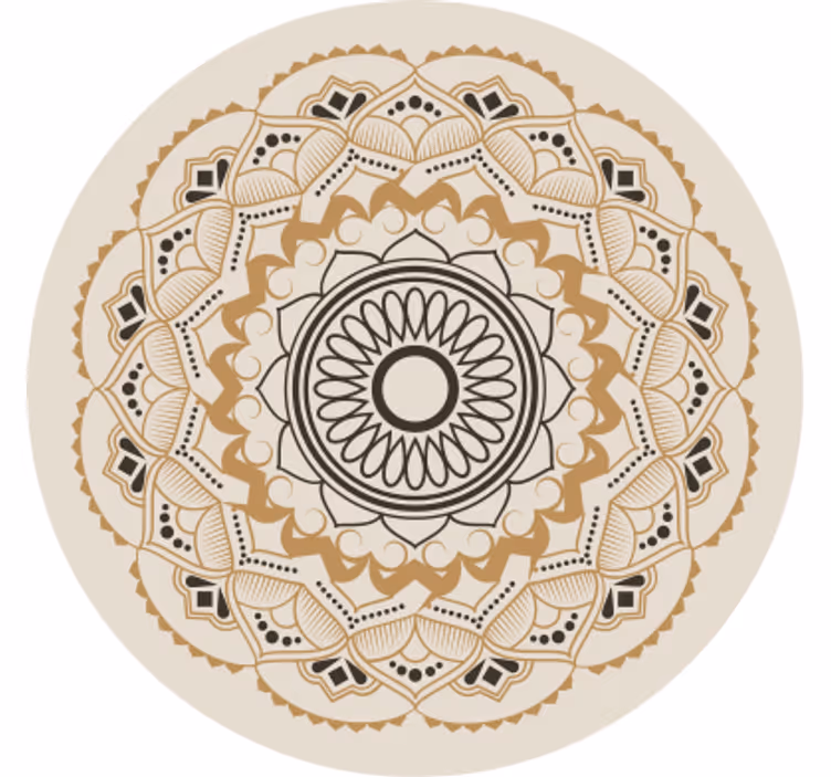 Cortina roller beige diseño mandala circular - TenVinilo