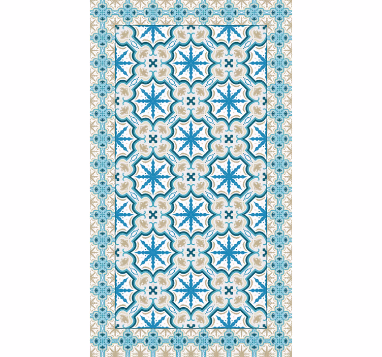 Cortina roller habitación beija azul y marrón - TenVinilo