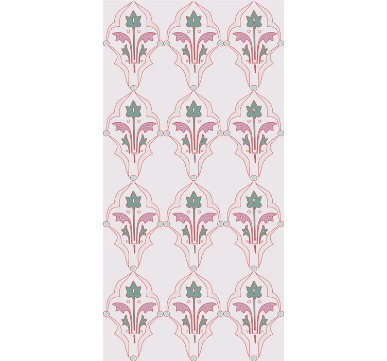 Cortina roller vintage diseño floral formalizado - TenVinilo