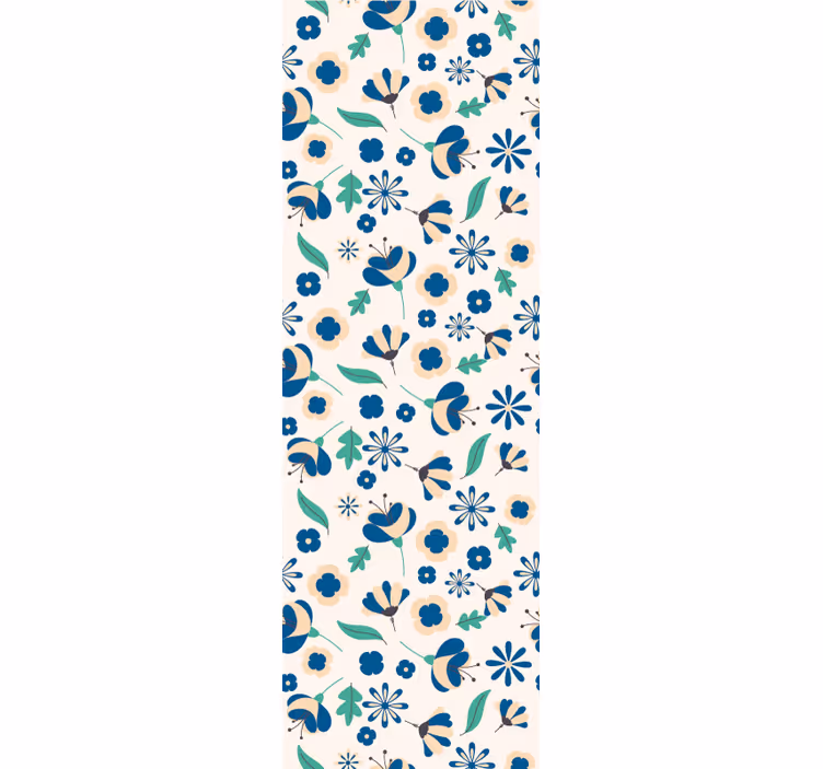 Cortina roller vintage diseño floral provincial blanco - TenVinilo
