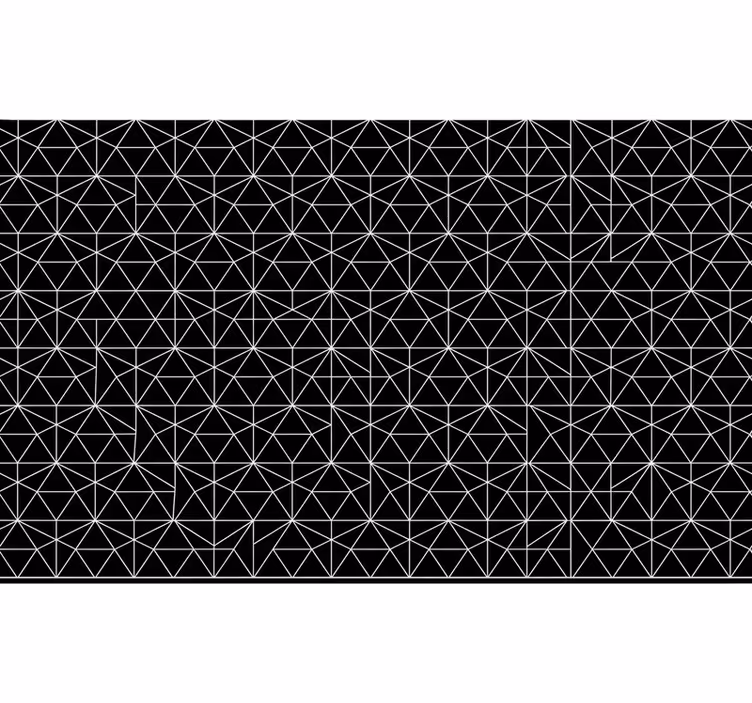 Cortina roller negra con patrón de estrellas lineales - TenVinilo