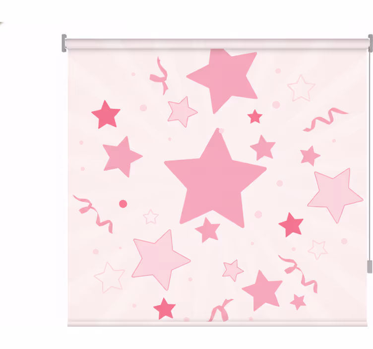 Cortina roller rosa estrellas rosas grandes - TenVinilo