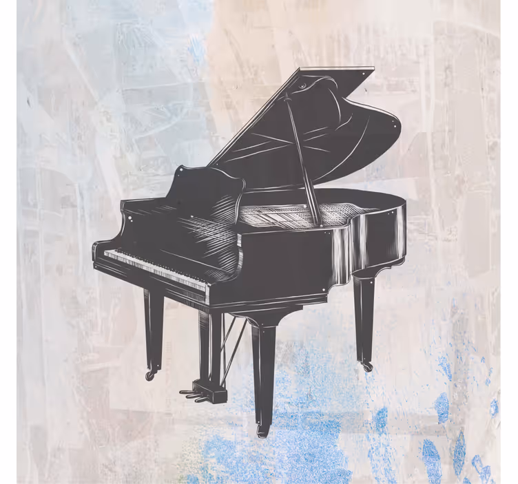 Cortina roller living comedor pintura shabby chic de piano - TenVinilo
