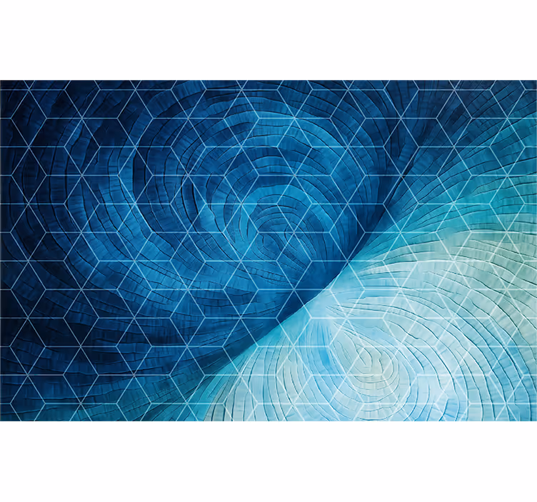 Cortina roller habitación fondo azul abstracto - TenVinilo