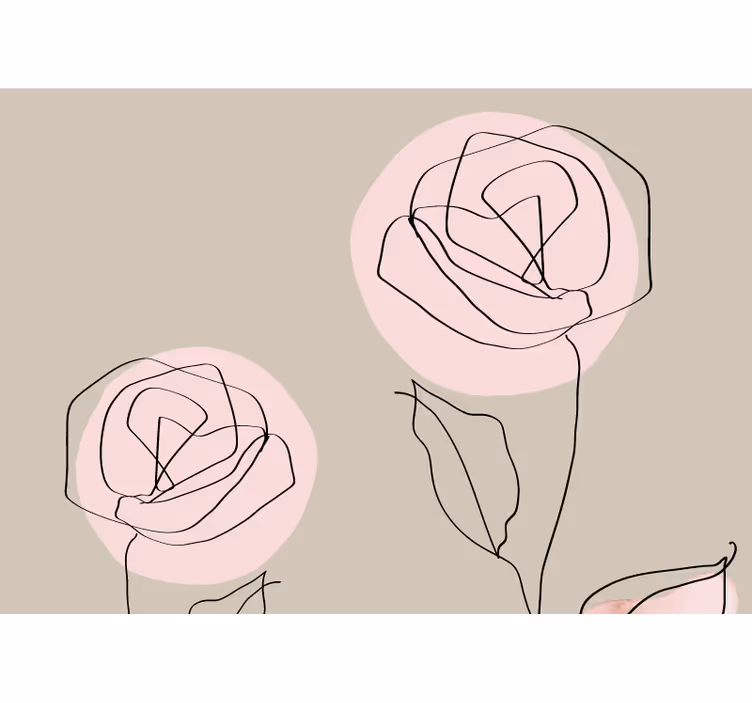 Cortina roller beige rosas blancas acuareladas - TenVinilo