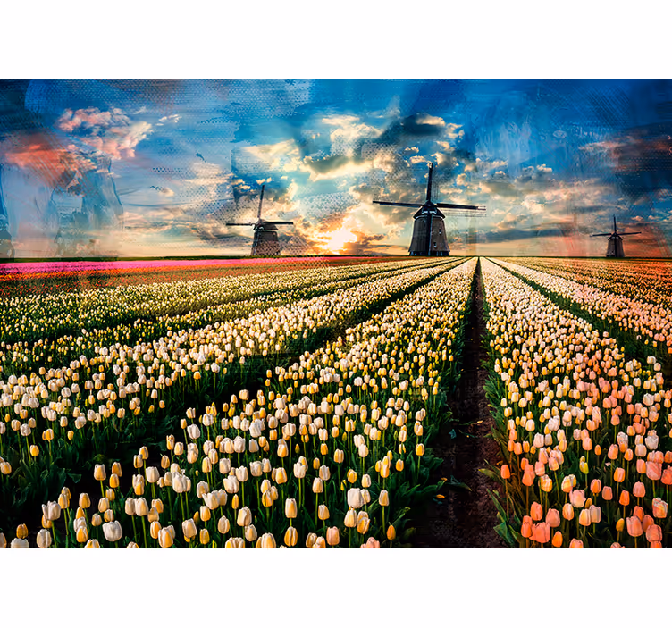 Cortina roller habitación tulipanes de holanda - TenVinilo