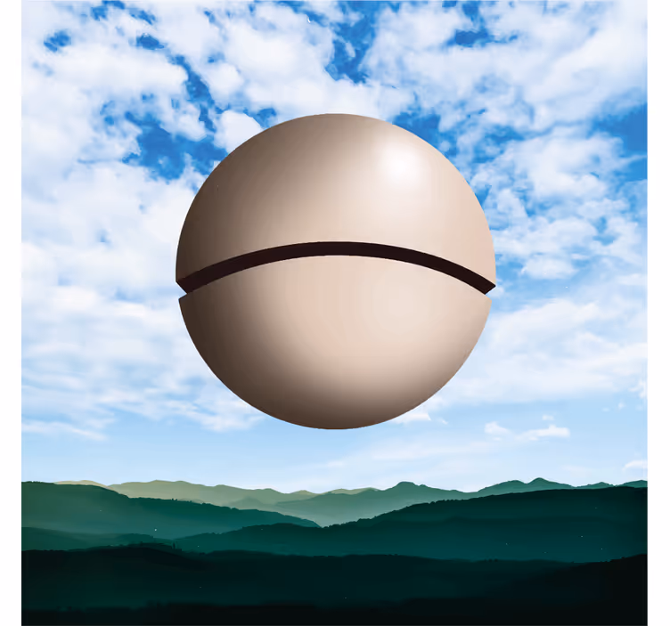 Cortina roller living comedor esfera magritte - TenVinilo