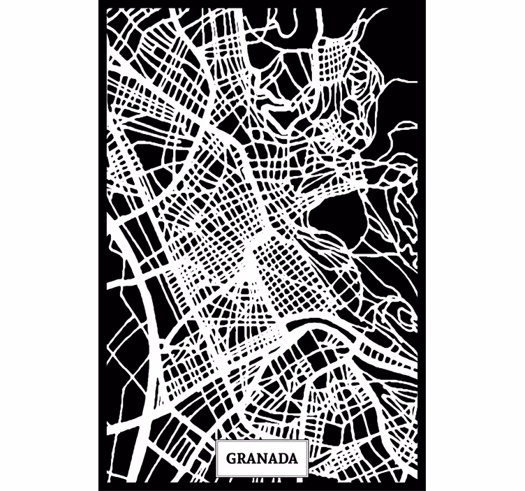 Cortina roller living comedor mapa topográfico granada - TenVinilo