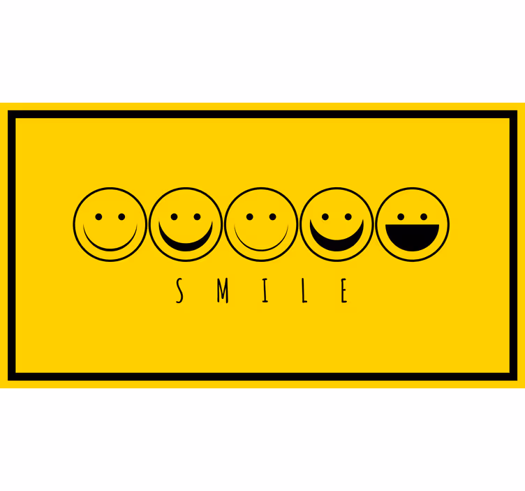Cortina roller habitación emoticono sonriente amarillo - TenVinilo