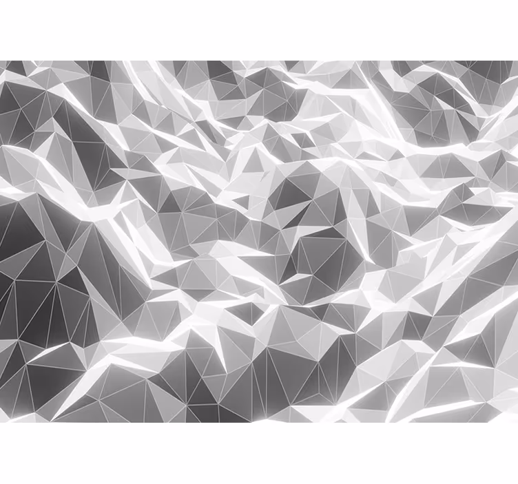 Cortina roller blanca patrón geométrico gris montañas - TenVinilo
