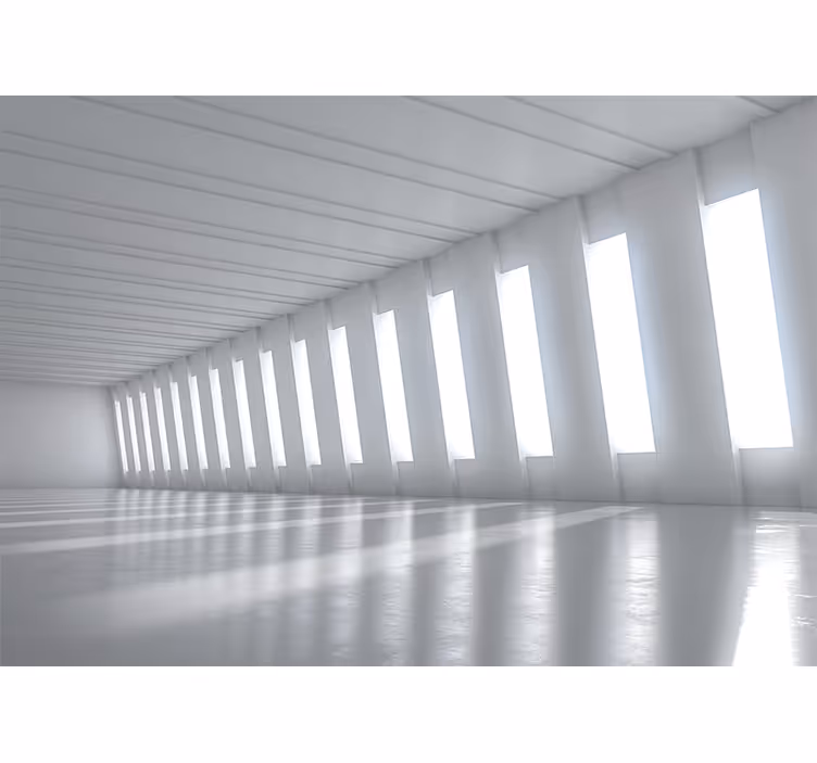 Cortina roller blanca túnel moderno 3d - TenVinilo