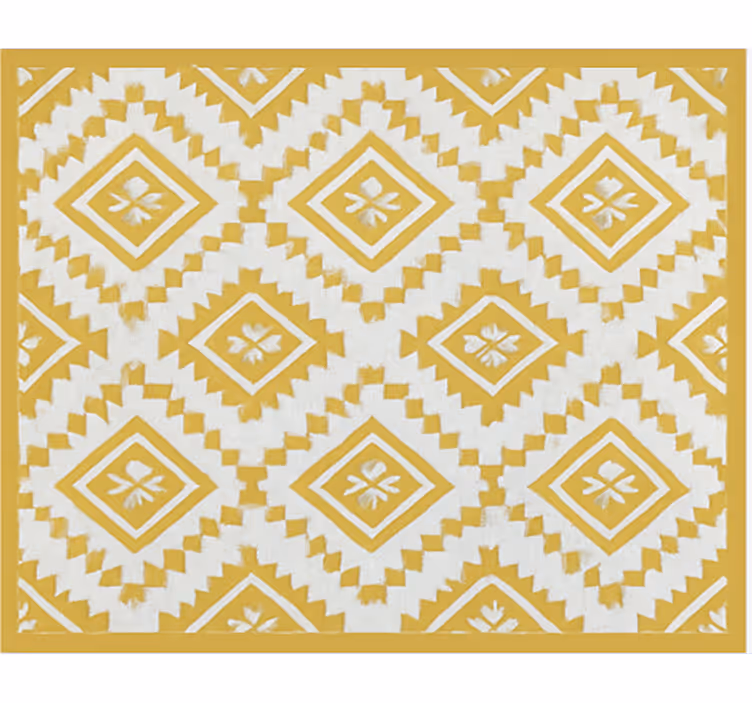 Cortina roller living comedor efecto marroquí dorado - TenVinilo