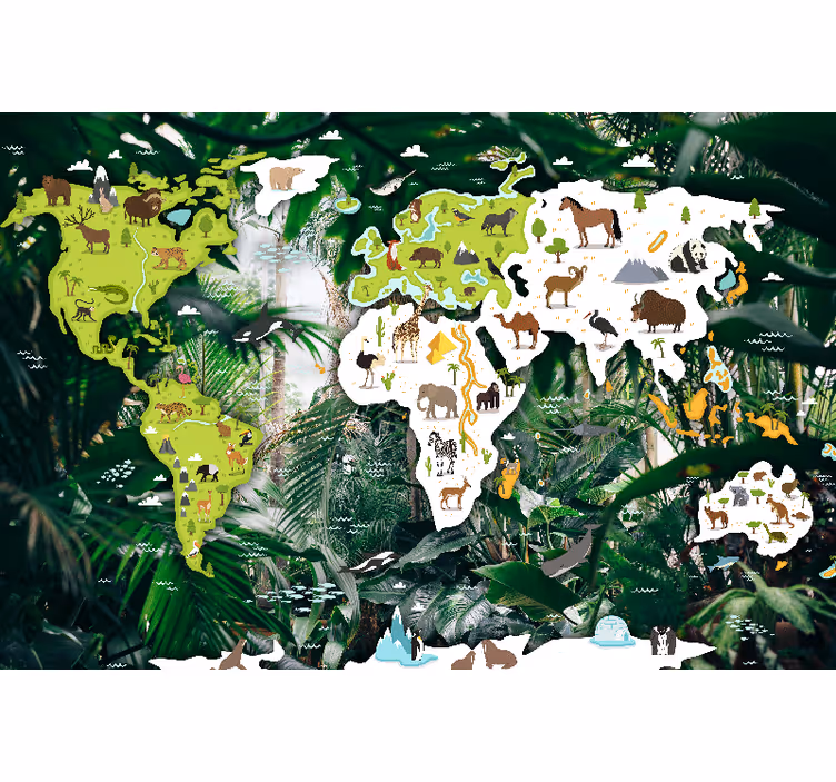 Cortina roller infantil mapa del safari - TenVinilo