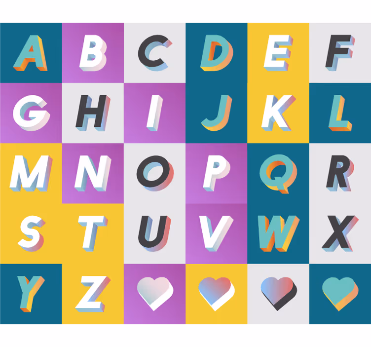 Cortina roller infantil Área de juego colorida con letras - TenVinilo