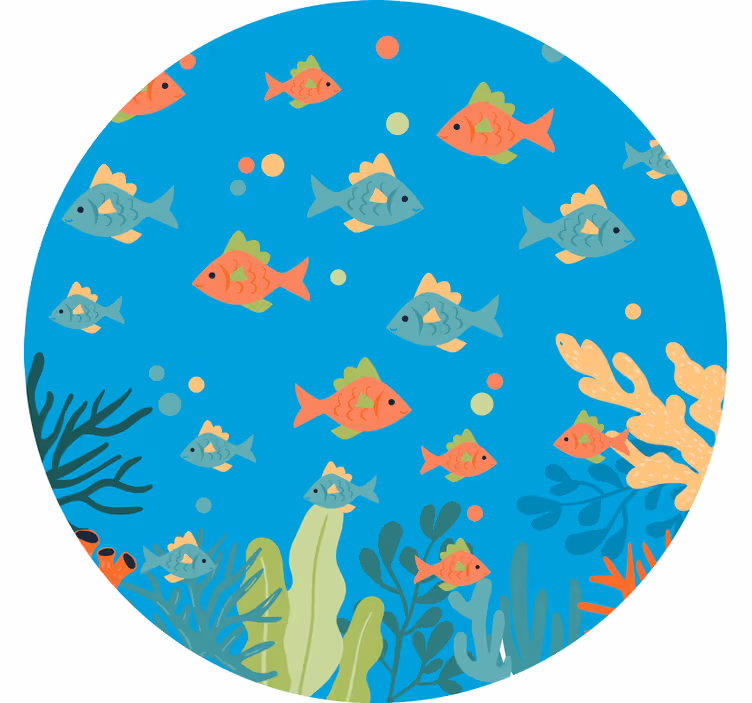 Cortina roller infantil círculo coral colorido - TenVinilo