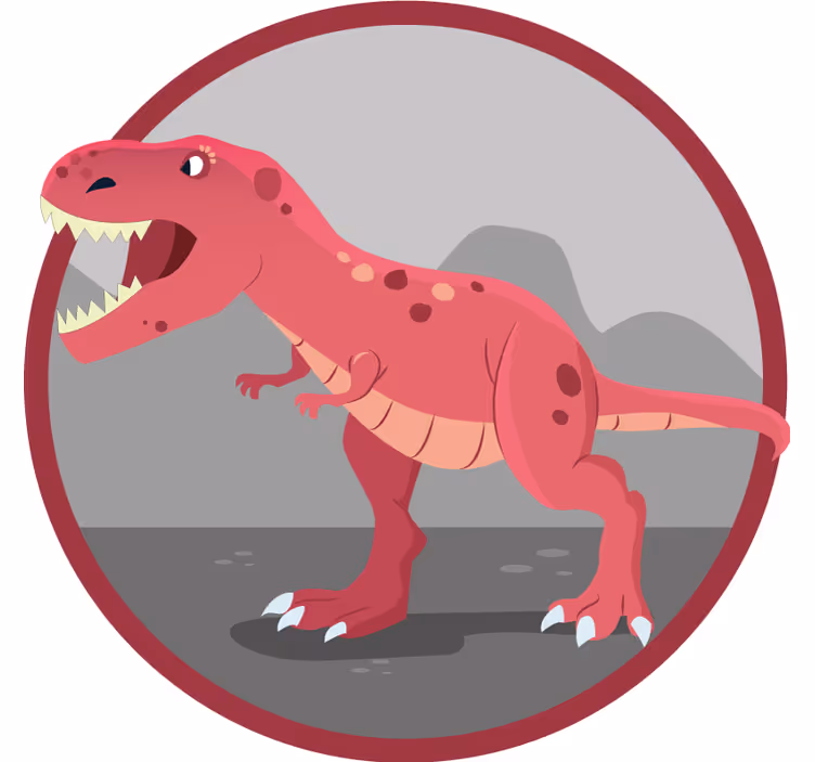 Cortina roller infantil ilustración de t-rex rugiendo - TenVinilo