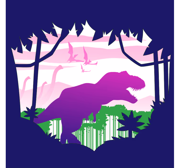 Cortina roller infantil alfombra vinílica dinosaurio grande - TenVinilo
