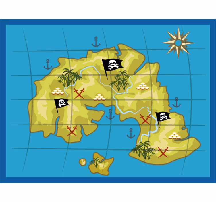 Cortina roller infantil mapa de aventuras de ee.uu. - TenVinilo