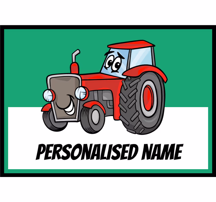Cortina roller infantil tractor rojo personalizado - TenVinilo