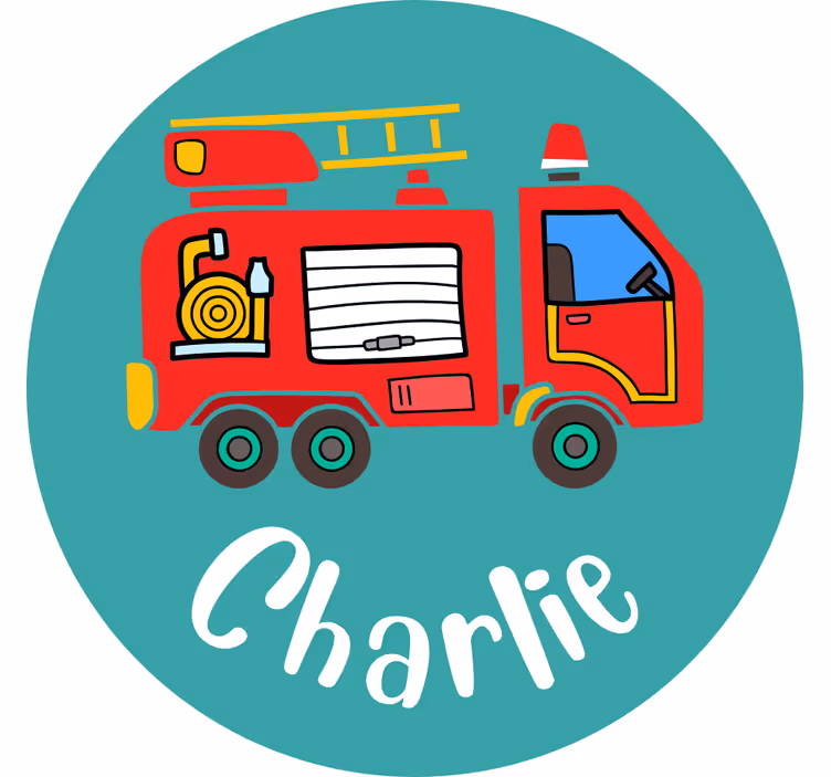 Cortina roller infantil camión de bomberos personalizado - TenVinilo