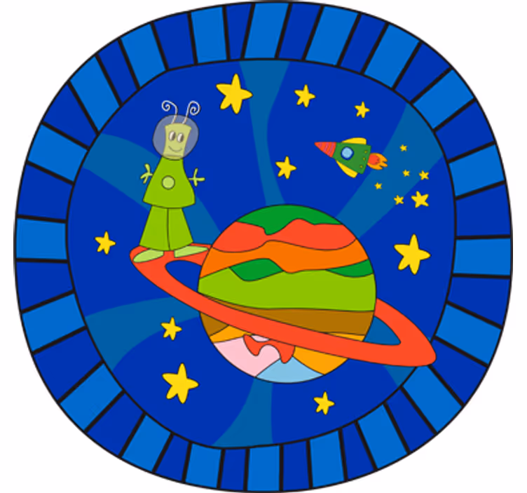 Cortina roller infantil extraterrestre verde - TenVinilo