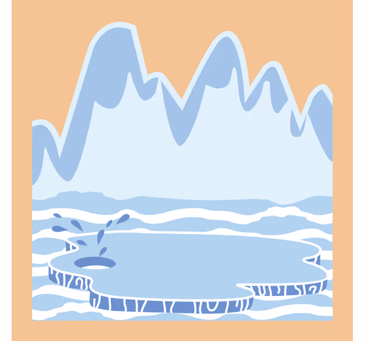 Cortina roller infantil montañas de hielo azul - TenVinilo