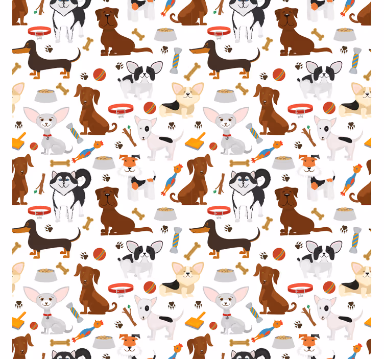 Cortina roller infantil perritos adorables mezclados - TenVinilo