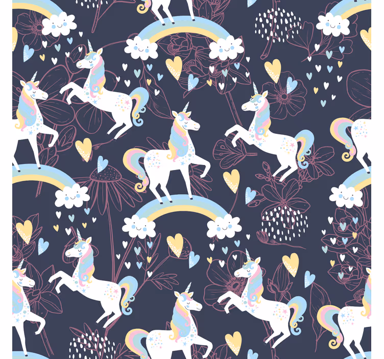 Cortina roller infantil estampado de unicornios rosas - TenVinilo