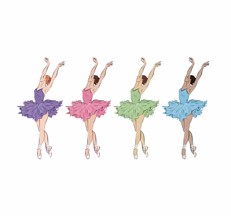 Cortina roller infantil bailarinas de ballet coloridas - TenVinilo