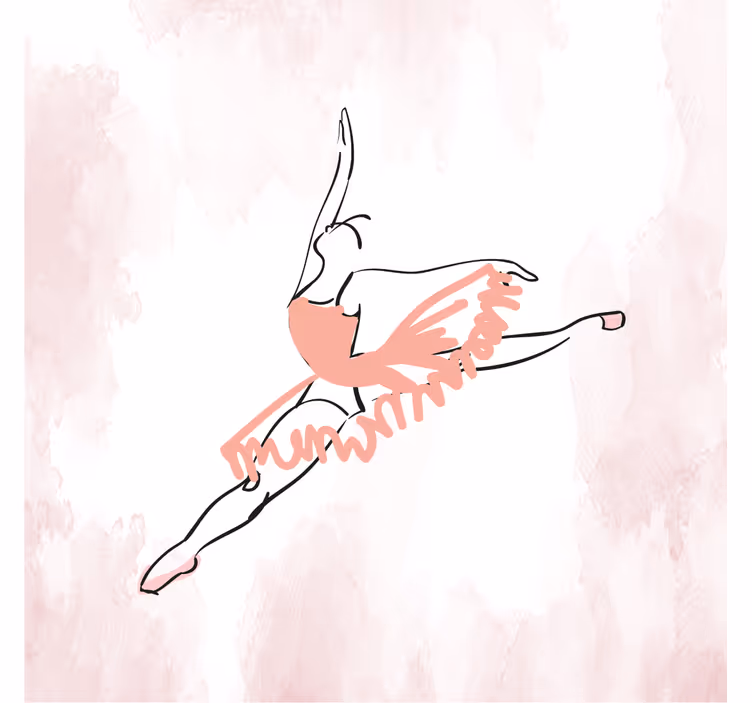 Cortina roller infantil arte lineal de bailarina - TenVinilo