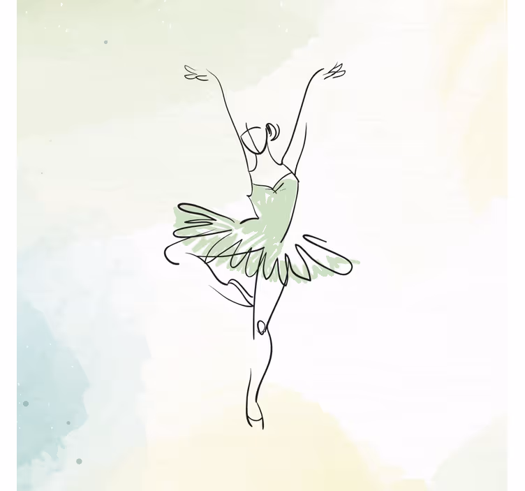 Cortina roller infantil bailarina en pose lineal - TenVinilo