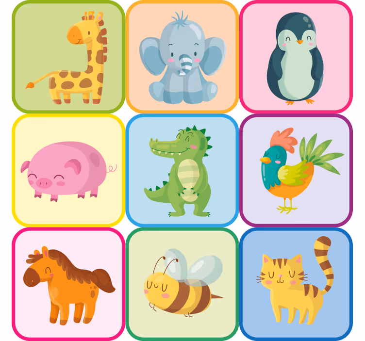 Cortina roller infantil adhesivo de animales - TenVinilo