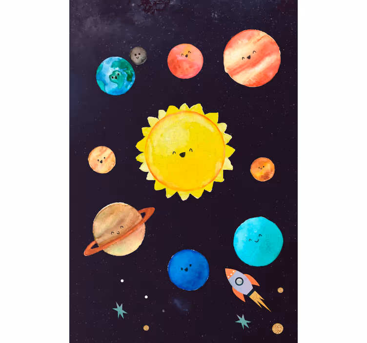 Cortina roller infantil sistema solar para niños - TenVinilo