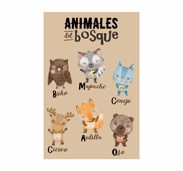 Cortina roller infantil animales del bosque - TenVinilo