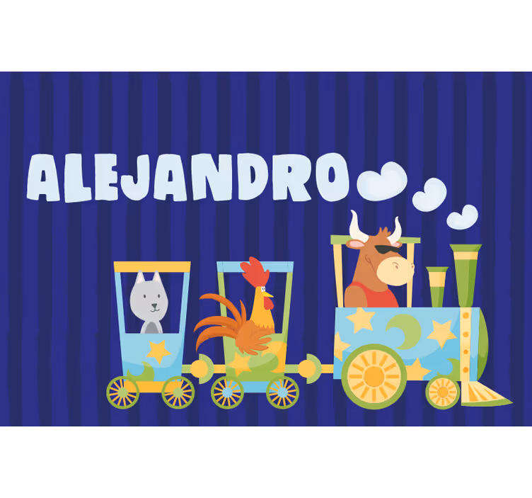 Cortina roller infantil mantel personalizado de tren - TenVinilo