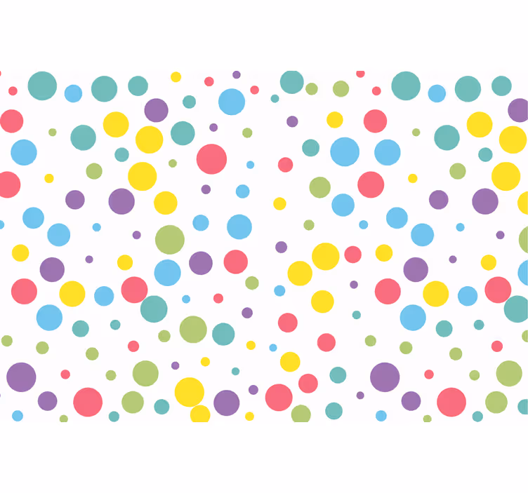 Cortina roller infantil con estampado de lunares coloridos - TenVinilo