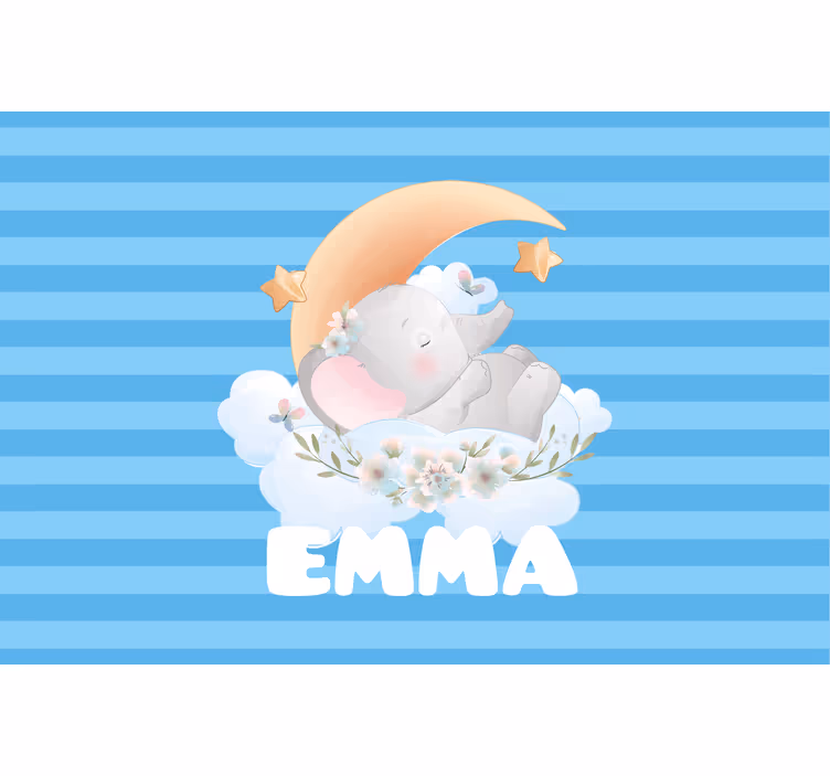 Cortina roller infantil elefante lindo con nombre - TenVinilo