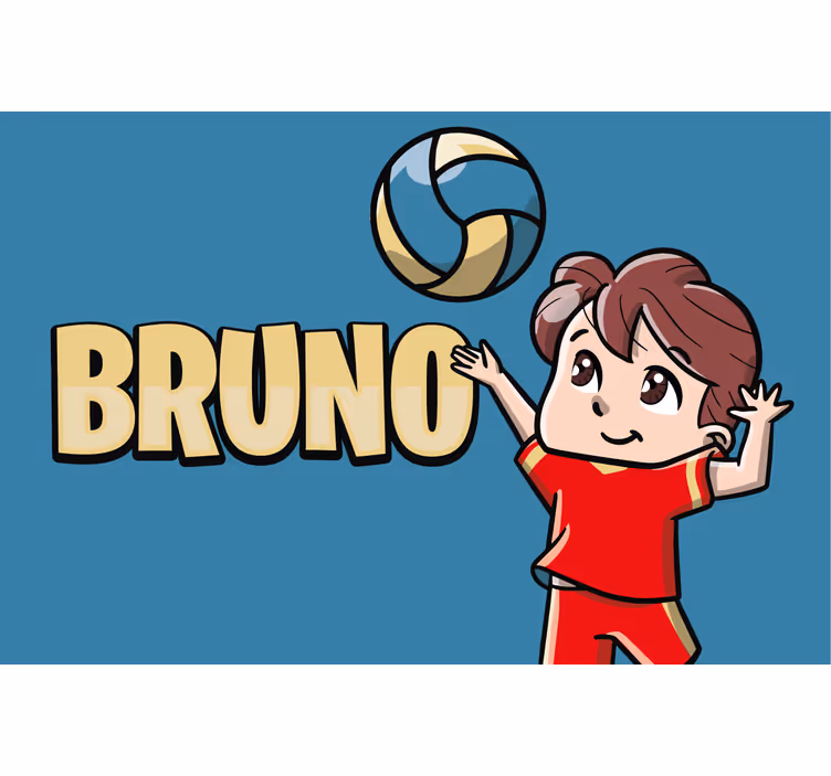 Cortina roller infantil jugador de voleibol con nombre - TenVinilo