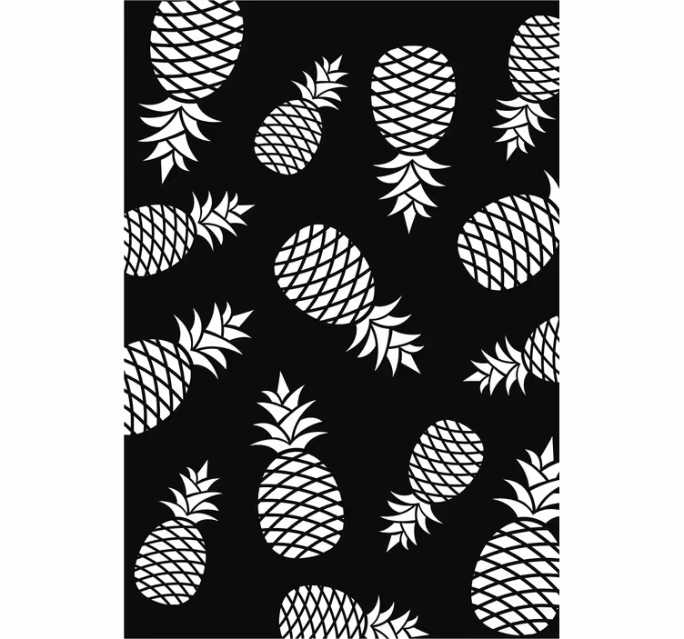 Cortina roller cocina piña patrón dibujo - TenVinilo