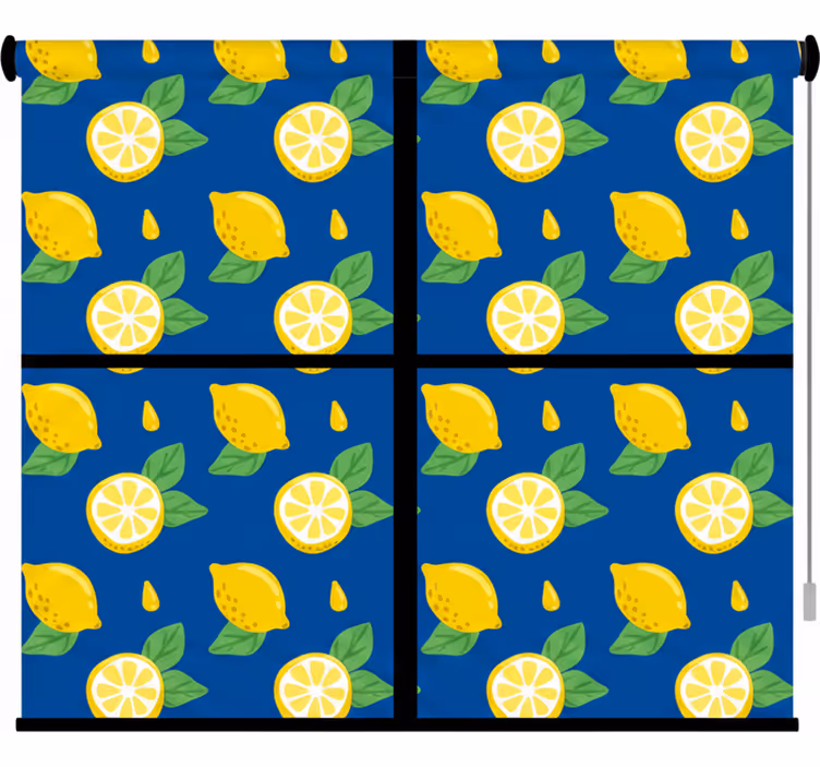 Cortina roller cocina azulejos de limones dibujados a mano - TenVinilo