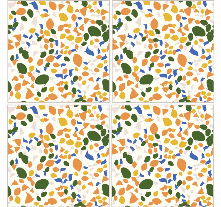 Cortina roller cocina azulejos de terrazo - TenVinilo