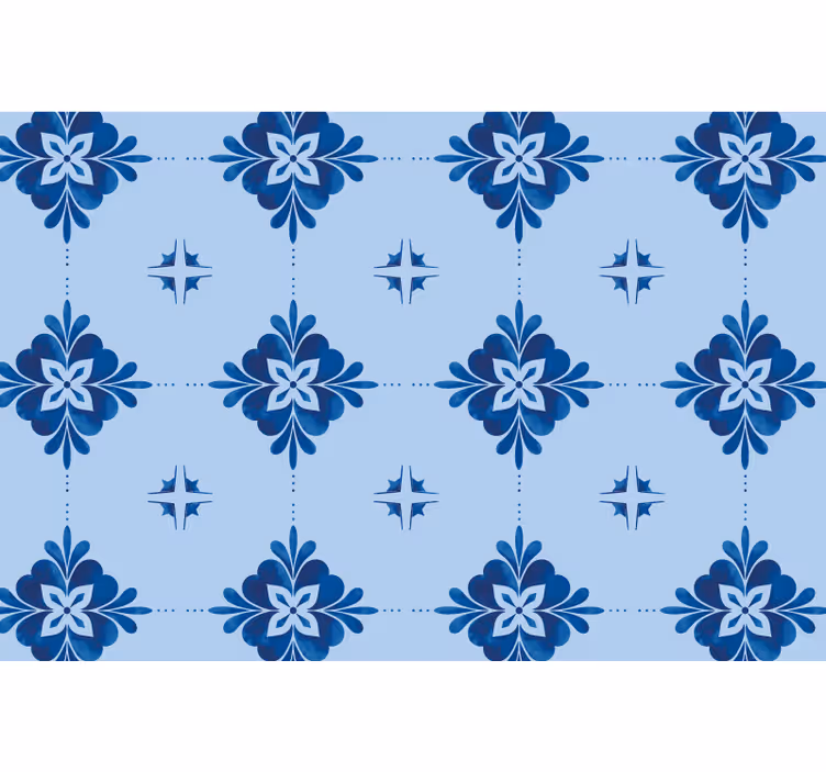 Cortina roller azul azulejos de espiral azul - TenVinilo